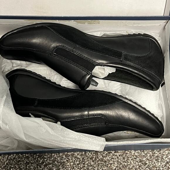 Jasmin Comfort Shoes Womens 8M Black Soft Suede Leather Alaina Slip On Loafers - Picture 13 of 14